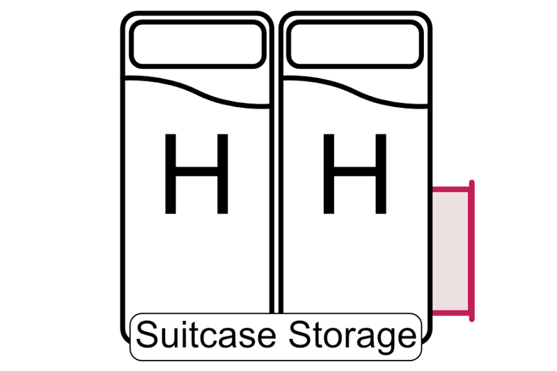 (H) Suitcase Storage Right